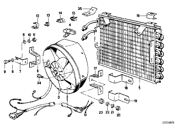 1981 BMW 528i Fan Wheel Diagram for 17401362100