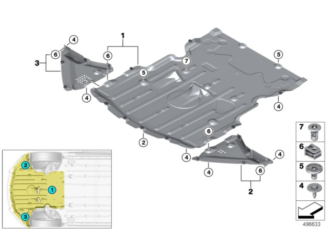 2017 BMW i8 Underbonnet Screen Diagram