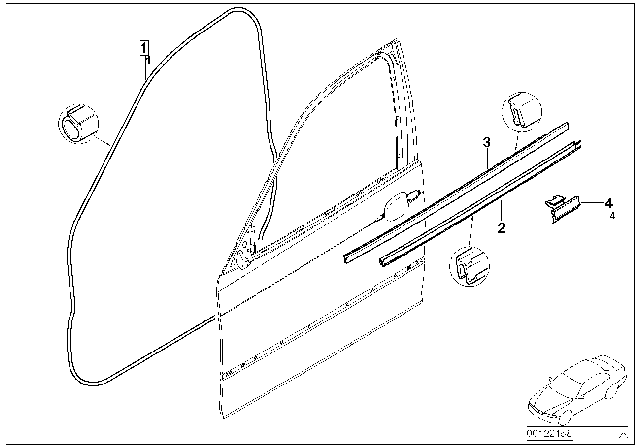 2002 BMW 325i Door Weatherstrip Diagram 1