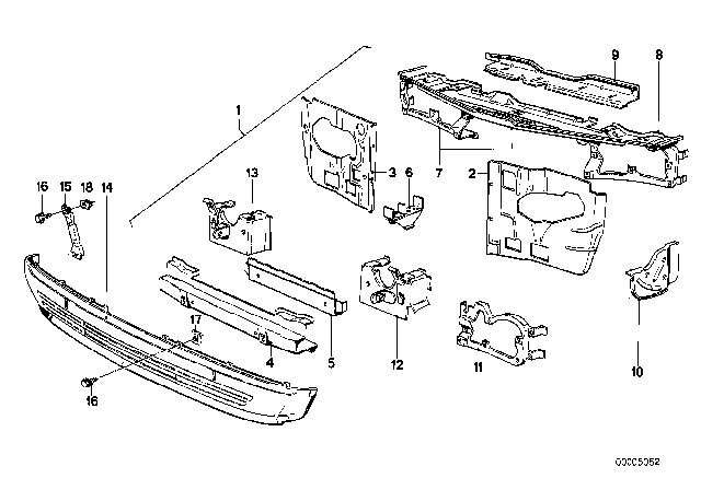 1983 BMW 320i Front Panel Diagram 2