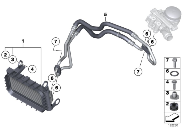 2010 BMW Z4 Engine Oil Cooler / Oil Cooler Line Diagram