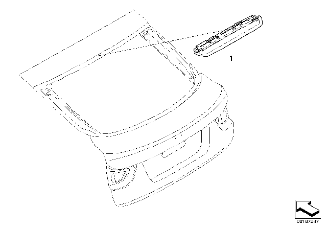 2013 BMW X6 Third Stoplamp White Diagram for 63257207824