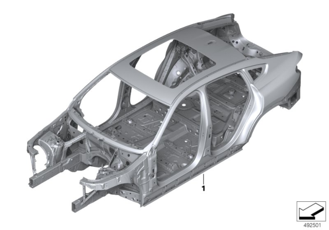 2020 BMW X6 BODY SKELETON WITH CHASSIS N Diagram for 41002464635