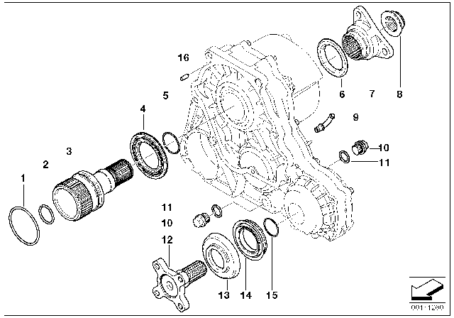 2001 BMW 325xi Single Parts For Transfer Case NV Diagram