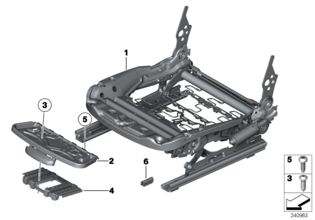 2014 BMW X1 Seat, Front, Seat Frame Diagram 2