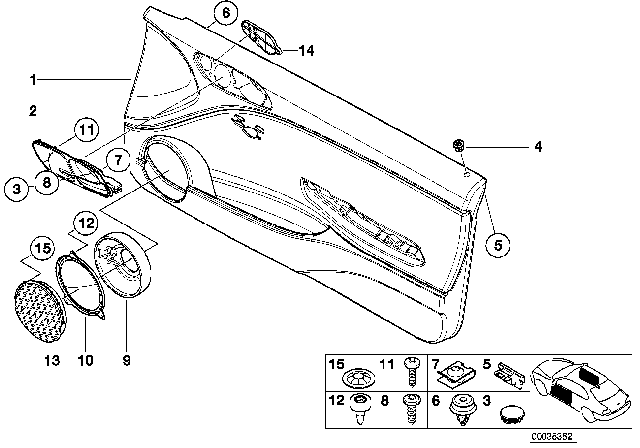 2003 BMW M3 Door Trim Panel Diagram 1