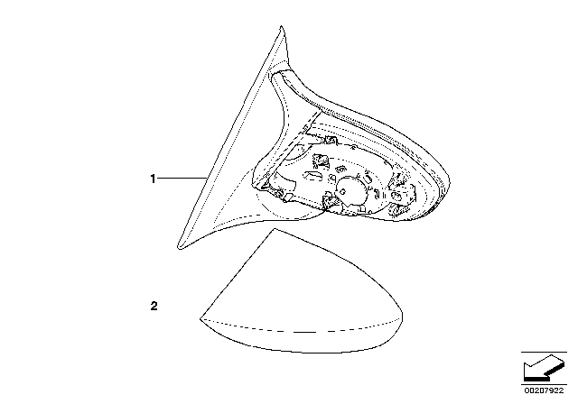 2009 BMW M3 Individual M Exterior Mirror Diagram