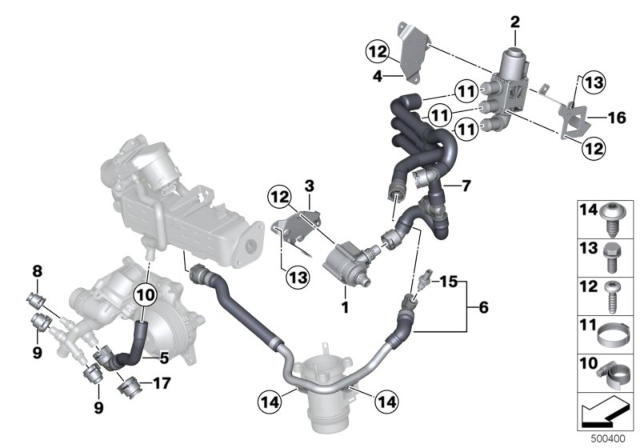2015 BMW 740Ld xDrive Cooling System - Exhaust-Gas Recirculation Diagram