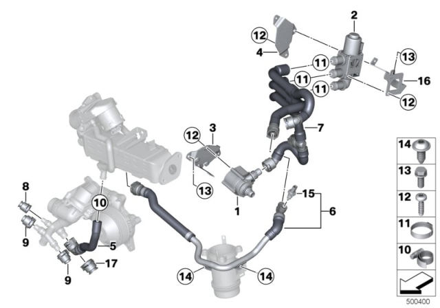 2014 BMW X5 Cooling System - Exhaust-Gas Recirculation Diagram