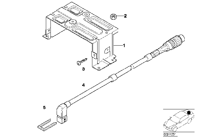 2000 BMW Z3 M Connection Cable Cd-Changer Diagram for 65128407357