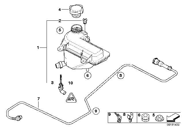 2007 BMW Z4 M Expansion Tank / Tubing Diagram