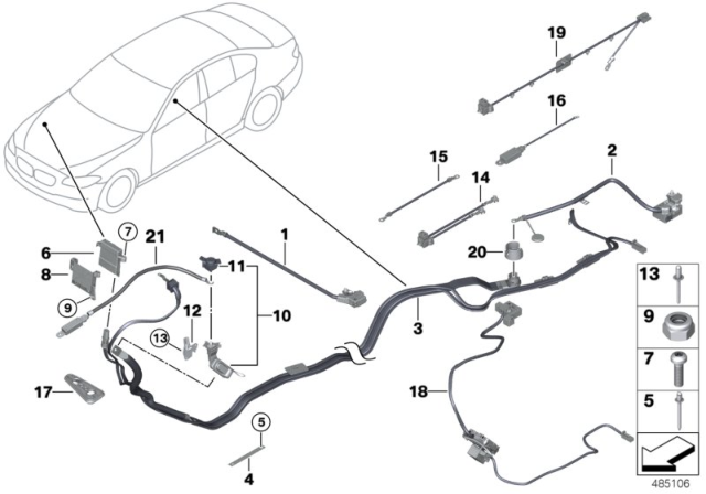 2014 BMW 535d Battery Cable Diagram