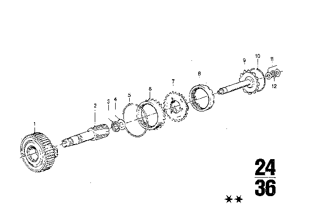 1976 BMW 3.0Si Planet Wheel Set (ZF 3HP22) Diagram