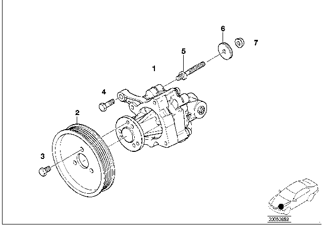 2003 BMW X5 Power Steering Pump Diagram 1