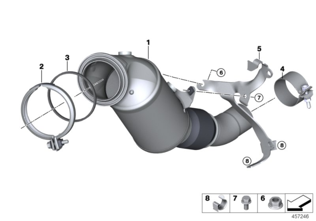 2018 BMW 330e Engine - Compartment Catalytic Converter Diagram