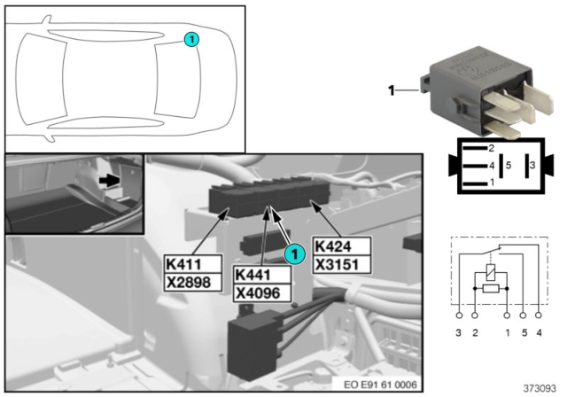 2008 BMW 328i Relay, Rotating Beacons Diagram