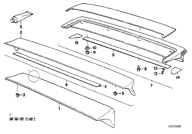 1987 BMW M6 Rear Spoiler Diagram