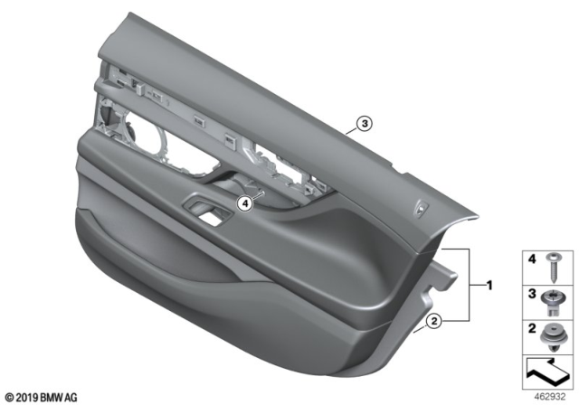 2018 BMW M760i xDrive Door Trim, Rear Diagram