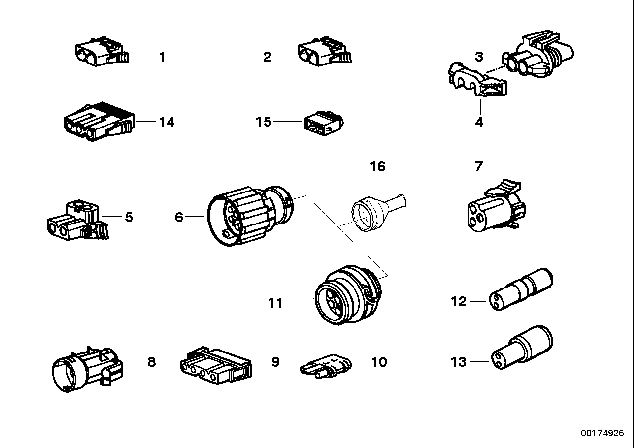 1989 BMW 735iL Plug Housing Diagram for 61131378955