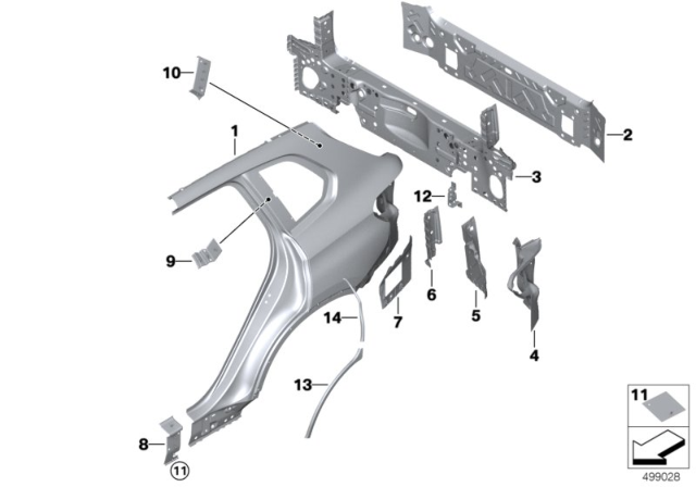 2020 BMW X7 Side Panel / Tail Trim Diagram