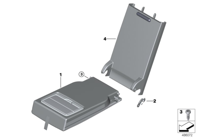 2019 BMW X4 Rear Seat Centre Armrest Diagram