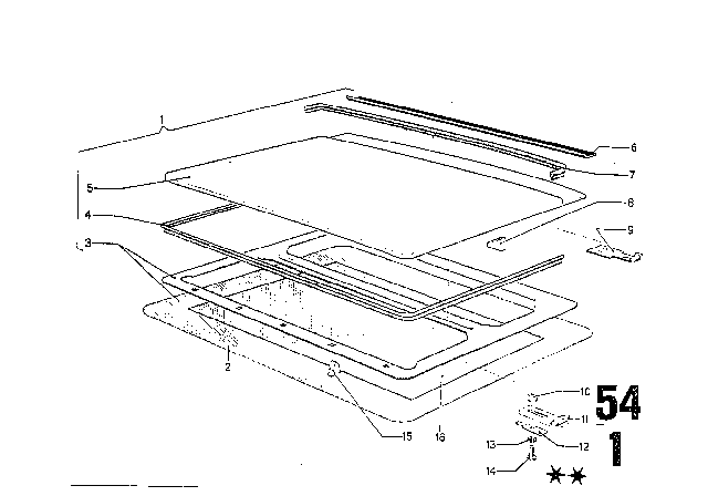 1973 BMW 3.0S Sliding Roof Diagram 1