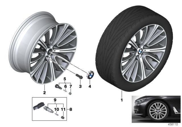 2017 BMW 740i xDrive BMW LA Wheel, V-Spoke Diagram 2