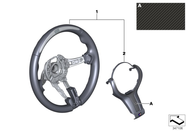 2016 BMW 435i xDrive Gran Coupe Steering Wheel Diagram for 32302230189