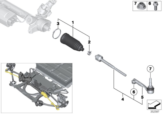 2018 BMW i3s Steering Linkage / Tie Rods Diagram