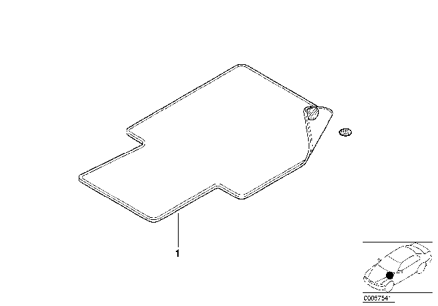 2000 BMW 323Ci Hook&Loop Floormat Fastener Diagram for 82110004574