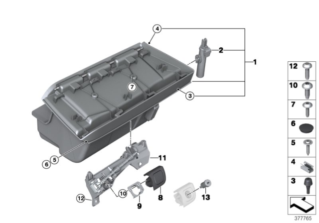 2018 BMW i3s Glove Box Diagram