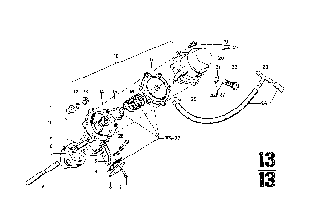 1970 BMW 2800CS Repair Kit Fuel Pump Diagram for 13311255184