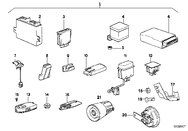 1991 BMW 850i Additional Module Diagram for 65751383460