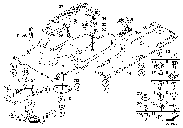 2008 BMW 650i Underfloor Coating Center Diagram for 51757154144