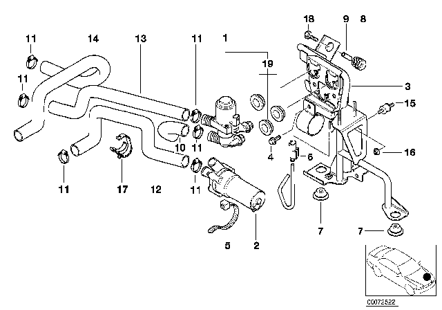 2003 BMW Z8 Inlet Water Hose Diagram for 64218377246