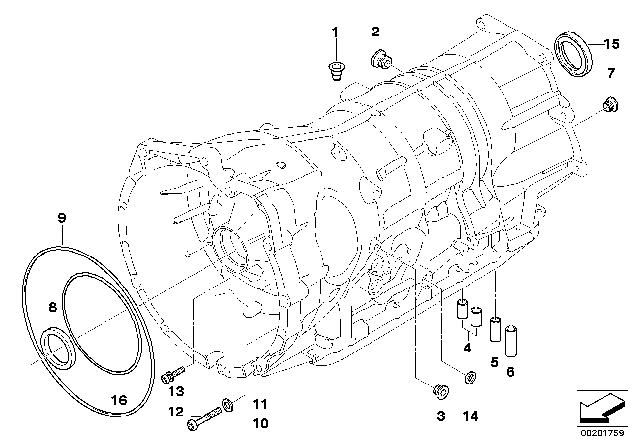 2004 BMW X5 Housing Attachment Parts, AWD (GA6HP26Z) Diagram