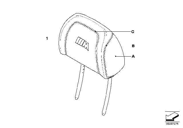 2009 BMW M3 Individual Head Restraint Diagram 1