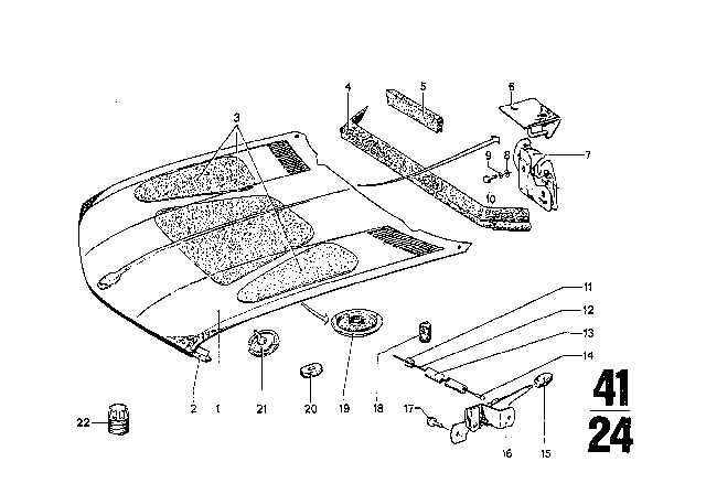 1970 BMW 2500 Hood Diagram