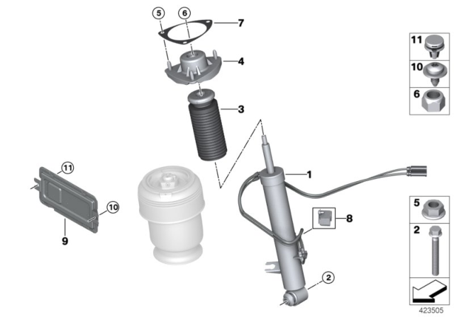 2017 BMW X5 Spring Strut, Rear Diagram 2