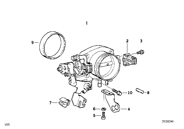 1993 BMW 325i Throttle Housing Assy Diagram