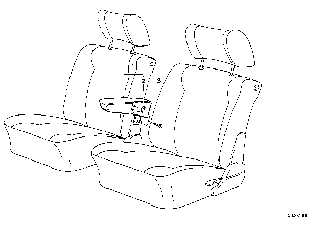 1982 BMW 528e Armrest, Front Diagram