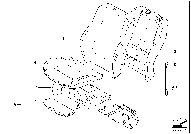 2007 BMW X3 Seat Cover Leather Left Diagram for 52203410490