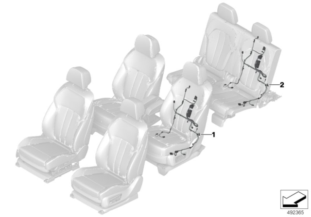 2020 BMW X7 Rear Seat Wiring Set Diagram