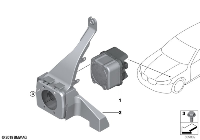 2020 BMW 745e xDrive Bracket For Vsg Diagram for 65152622687