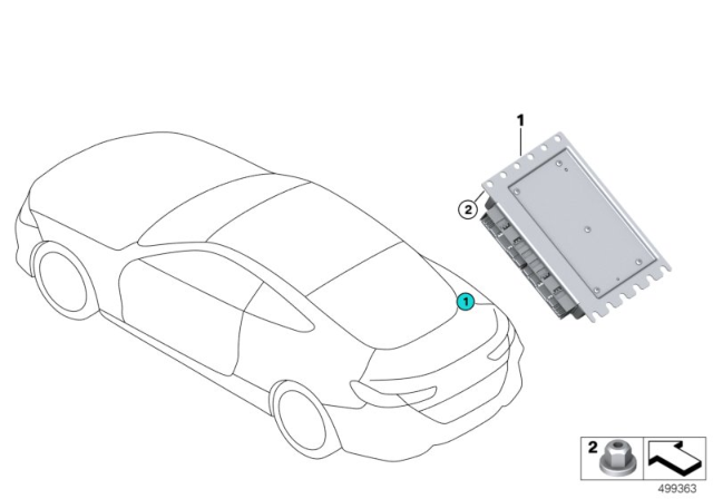 2020 BMW 840i xDrive Rear Axle Differential Control Unit Diagram