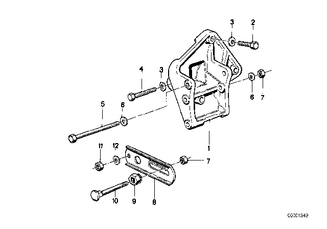 1984 BMW 325e Alternator Mounting Diagram