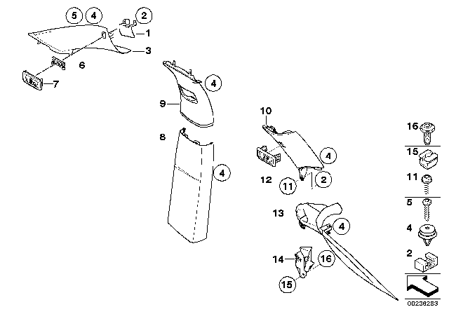 2013 BMW X6 Trim Panel Diagram