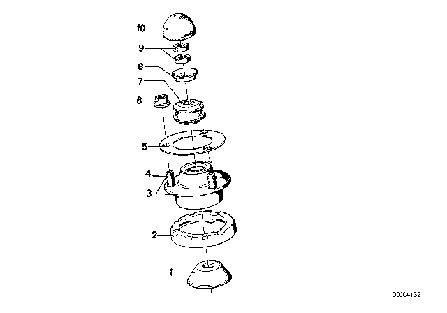 1977 BMW 630CSi Guide Support / Spring Pad / Attaching Parts Diagram 2