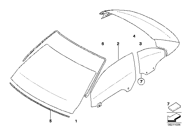 2013 BMW M3 Glazing Diagram