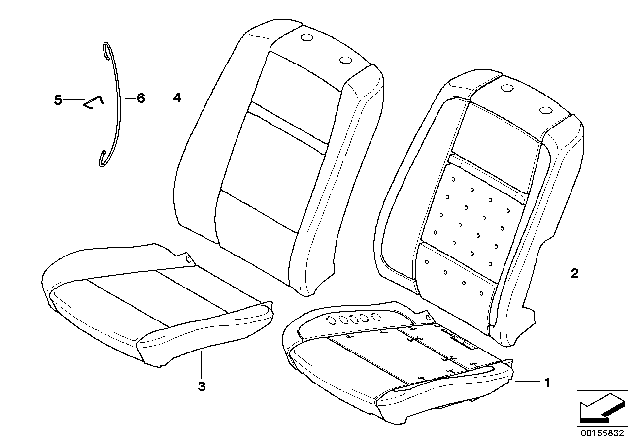 2008 BMW X5 Seat, Front, Cushion & Cover Diagram 6